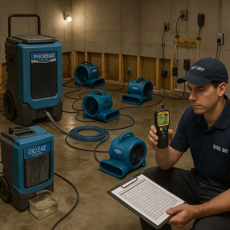 Structural Drying and Dehumidification process in Greene, ME